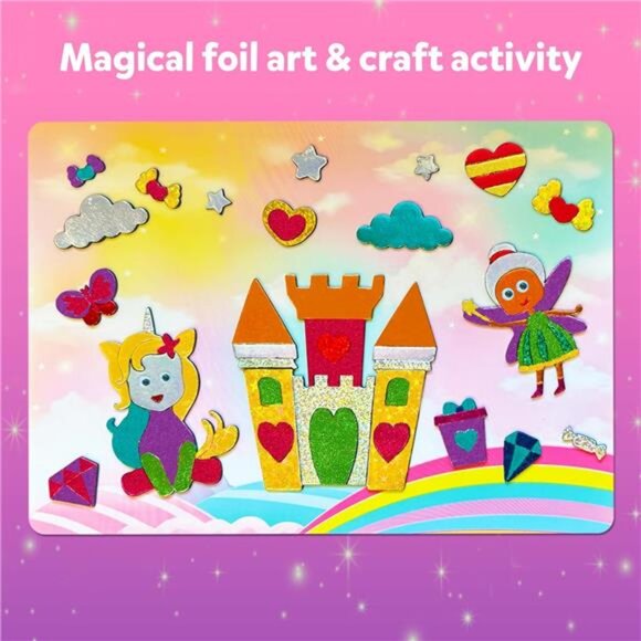 Art & Craft Activity - Foil Fun Unicorns & Princesses, No Mess Art for Kids - Picture 3 of 7